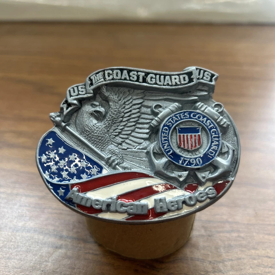 Пряжка на ремень береговой охраны American Hero винтажный стиль 1994 новая из старых запасов - Изображение 2 из 4
