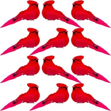 12 Pack 5.5 Inch Red Cardinal Ornaments Clip on Cardinals for...