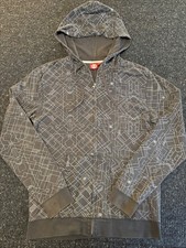 Vtg Y2K Element Skateboarding Gray Zip Hoodie Graphic Men s Large Grunge Skater