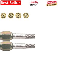 10in Braided Stainless Steel Brake Line with -3 AN Fittings - Durable  Flexible