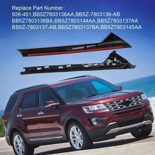 For 2011-2019 Ford Explorer Left & Right Side Windshield A-Pillar Molding Trim - Picture 9 of 23