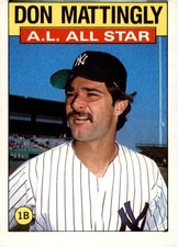 1986 Topps Don Mattingly #712 All-Star League Leaders New York Yankees MLB HOF