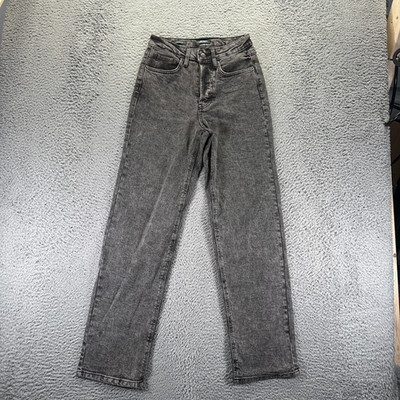 Wild Fable Jeans Women 2 Gray Cotton Denim Straight High Rise Button Fly Stretch