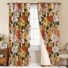 Light Filtering Curtains for Bedroom 84In 52"W x 84"L Pack of 2 Boho Floral