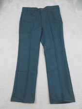 Vintage 90s Levis Pants Mens 38x32 Green Polyester Dress Casual Slacks Made USA