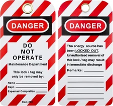 LOTO Lock Out Tag Out Machinery Tags - Pack of 10 - Ships From United States
