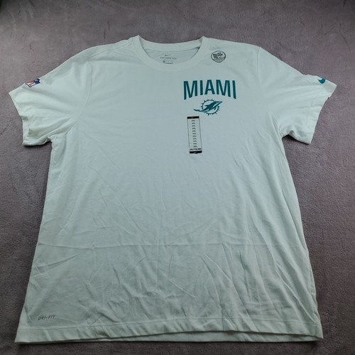 The Nike Tee T-Shirt Miami Dolphins NFL Football Mens 2XLarge White Dri-Fit - Picture 2 of 20