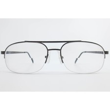 Horizon Gilligan Gunmetal Aviator Eyeglass Frames 55-17-145 Semi-Rimless Mens