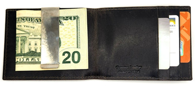 Best Slim Bifold Leather Wallet for Men Minimalist Card Case Money Clip Holder