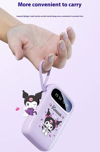 Batterie Externe Sanrio 10000 mAh Kitty Melody Kuromi Cinnamoroll Apple Android - Photo 13/25