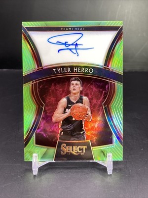 2019-20 Panini Select Basketball Tyler Herro Neon Green Rookie Signatures /99 