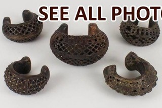 NobleSpirit Scarce 5x African Bronze Wrist and Ankle Lattice Bracelets