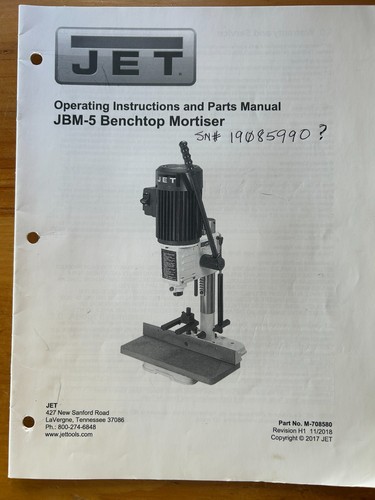 Jet Benchtop Mortiser