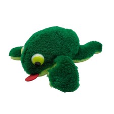 Vintage Russ Berrie Fleegle Frog Plush Green Googly Eyes Beanbag 1977