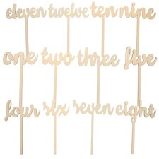 Tinksky 12pcs One-Twelve Wooden Table Numbers on Sticks for Wedding Party Dec...