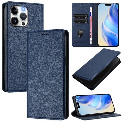 For Various Phone Magnetic Wallet Case lychee grain Leather Flip Stand Cover Hot