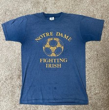 Vintage 70s Adidas Notre Dame Soccer Tee Made in USA Big Trefoil