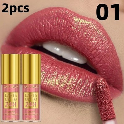14 Colors Glitter Metallic Lip Gloss Waterproof Long Lasting Liquid Lipstick