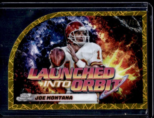 2024 Topps Cosmic Chrome Joe Montana Launched Into Orbit Gold Refractor #/50