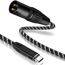 NCGGY USB C to XLR Cable,6FT USB Type C to XLR Male Output Stereo CableX LR Male