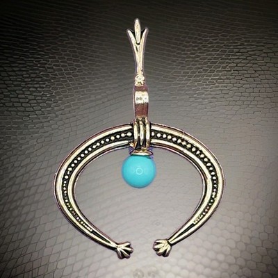 Vintage Indianer Türkis Hufeisen Sterlingsilber Anhänger