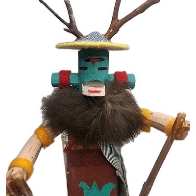 Kachina Puppe Hirschtänzerin Indianerin 10'' Figur Handarbeit Volkskunst 