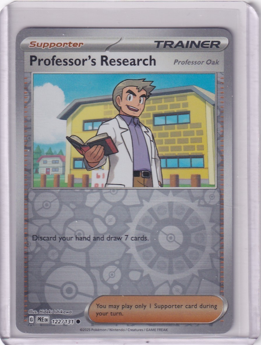 NM Professor's Research 122/131 Reverse Holo Prismatic Evolutions Pokemon 2025