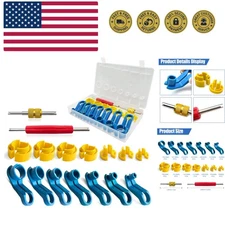 16PCS Car AC Fuel Line Disconnect Removal Tool Set with Storage Box, Valve Co...
