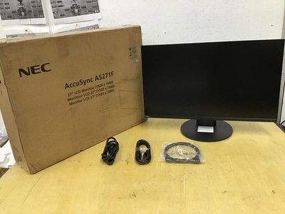 NEC AccuSync LED Monitor 27'' 1920 x 1080 FHD 1080p IPS Panel HDMI DP AS271F-BK