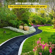 Weed Barrier Landscape Fabric, 6 x 250 ft, Heavy Duty Ground Cover - Black