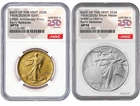 Pre - 2026 W Walking Liberty Gold Coin &Silver Medal Set NGC SP70 ER W/OGP #2830