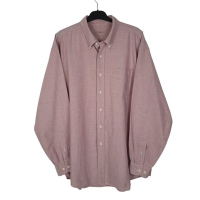 L.L.BEAN Pink Shirt Long Sleeve Casual Cotton Mens XL