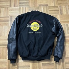 Vintage Hard Rock Cafe Leather Varsity Jacket 1980s Medium