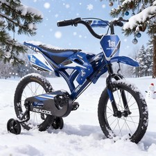 18 inch Wheel Kids Bike Moto Style Cycle Boys Girls Bicycle Stabilisers Gifts