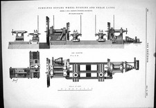 Old Combined Duplex Wheel Turning Break Lathe Kershaw 1877 Machinery Victorian