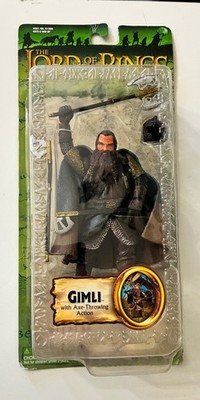 2003 ToyBiz - LOTR The Fellowship of the Ring - Gimli w/ Axe Throwing Action