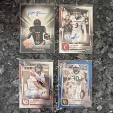 Topps 2025 Bowman University Chrome Football Autograph Card Lot 4 Players