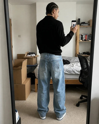 RVX Studio Grey Baggy Jeans | Wide Leg Y2K Skater Fit