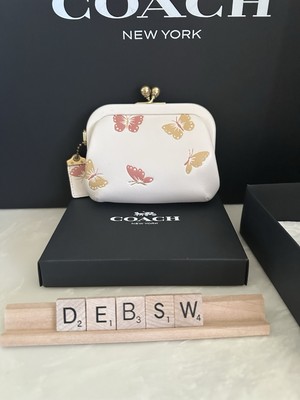 COACH 1941 BUTTERFLY CHALK/MULTI KISSLOCK COIN PURSE CASE 70512 | eBay