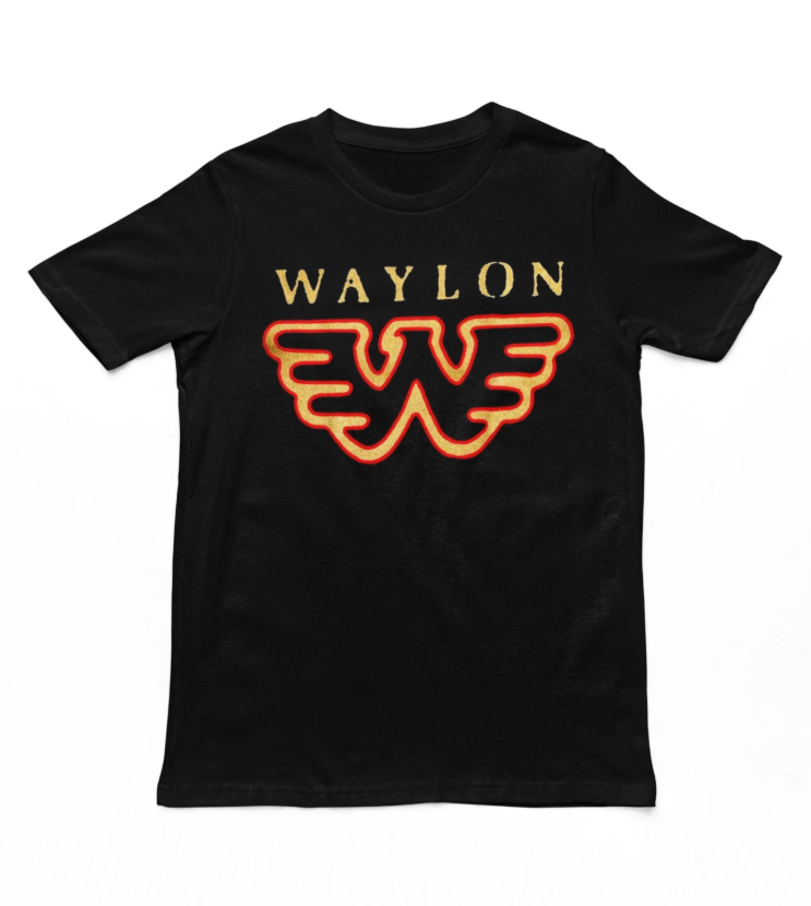 Waylon Jennings Flying W Mens T Shirt Country Rock Music Classic Band Black
