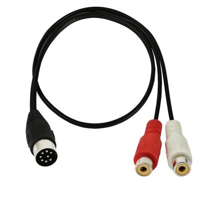 Din 8Pin auf 2RCA Kabel 9,84 Zoll 8Pin Din Stecker auf 2RCA Buchse Audio Adap...
