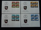 Pro Patria castles set of 4 FDC Switzerland 1977 (block of 4)