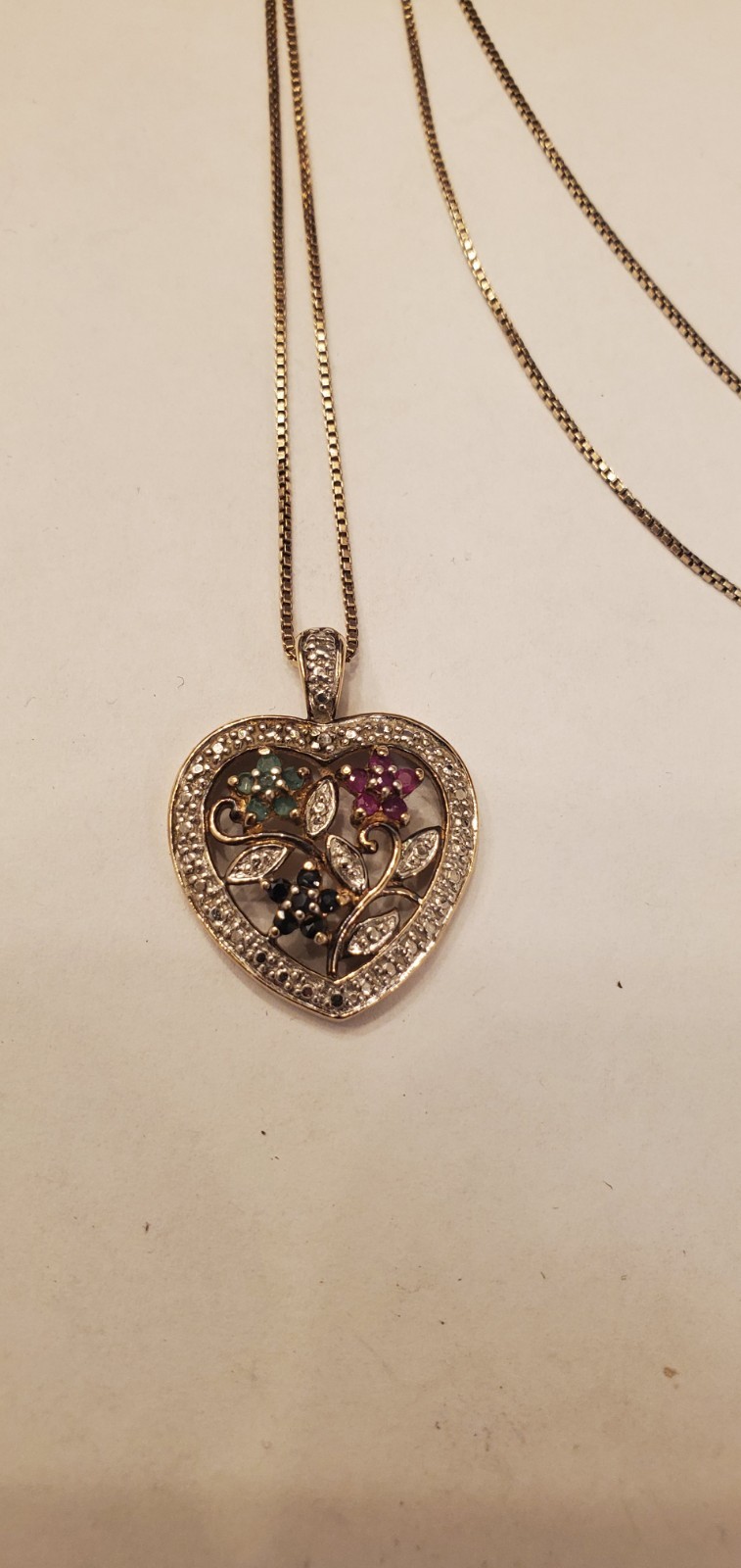 ROSS SIMONS GOLD PLATED 925 EMERALD RUBY SAPPHIRE… - image 3