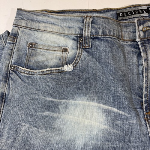 DECIBEL Jeans Men 40x34 Blue Distressed Acid Washed Skinny Grunge Streetwear - Picture 3 of 15