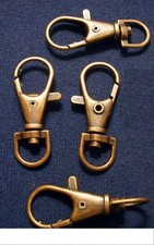 4 Huge swivel lobster claw jewelry clasps copper plated 1 3/8" 35mm fpc295