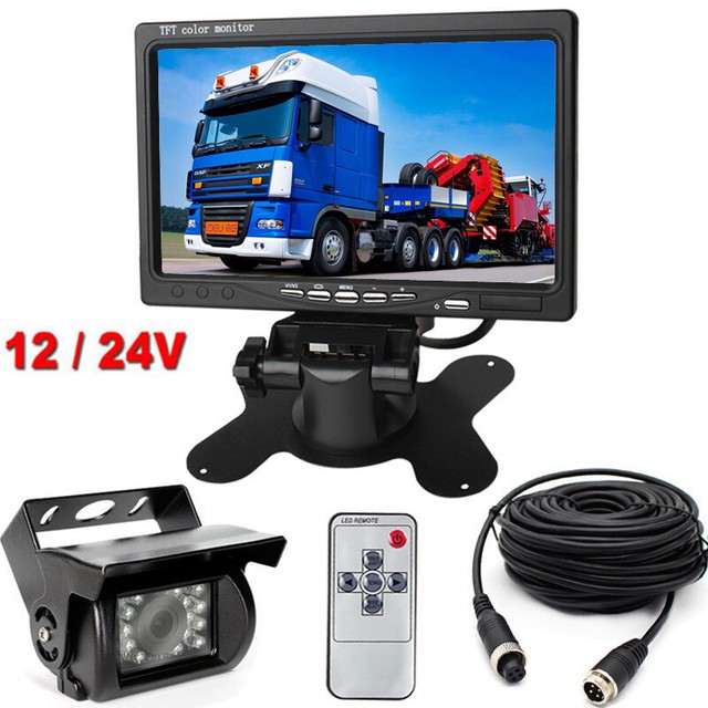 Heavy Duty Truck Caravan 12-24V 4 Pin CCD Backup Camera 7" Rear View Monitor Kit Heavy Duty Truck Caravan 12-24V 4 Pin CCD Backup Camera 7" Rear View Monitor Kit