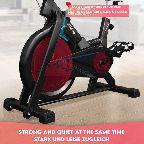 Physionics® Rower treningowy Dom Indoor Ergometr Cycling Trimmbike Speedbike - Zdjęcie 4 z 12