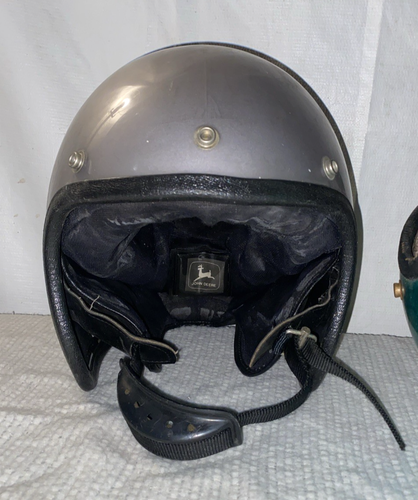 VINTAGE JOHN DEERE GRAY/BLK SNOWMOBILE/MOTORCYCLE HELMET Sz SM-MED MODEL T-1 - Picture 5 of 8