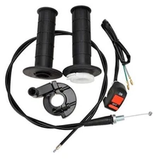  7/8" 22mm Twist Throttle Accelerator Handle Grips and Cable Set With Kill On 