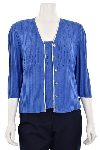 Royal Blue Open Knit Cardigan 